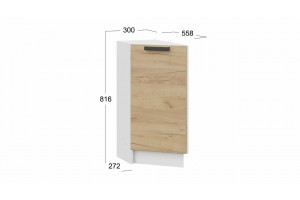 Кухонный гарнитур Детройт №4 Белый, Белый глянец, Дуб Крафт золотой