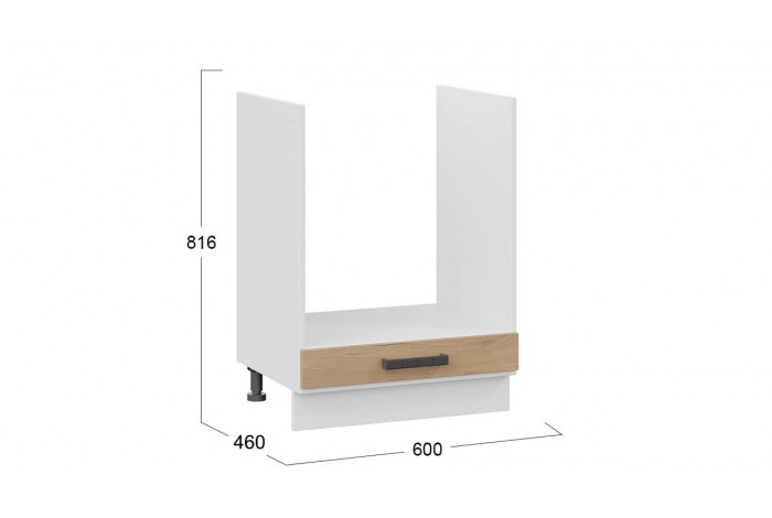 Кухонный гарнитур «Детройт» №4 Белый, Белый глянец, Дуб Крафт золотой