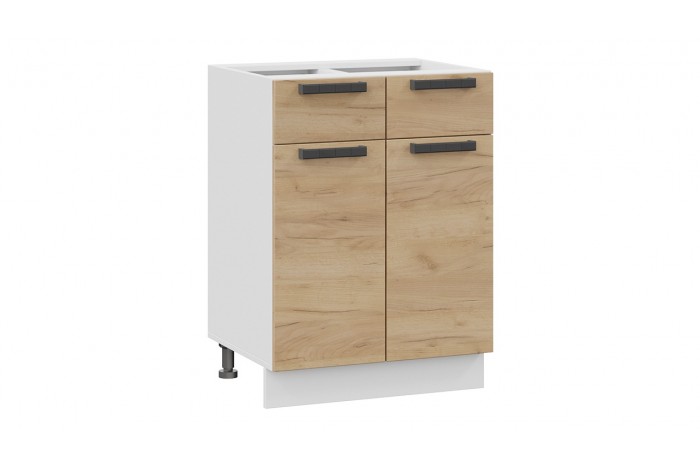 Кухонный гарнитур «Детройт» №4 Белый, Белый глянец, Дуб Крафт золотой