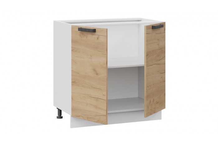 Кухонный гарнитур «Детройт» №4 Белый, Белый глянец, Дуб Крафт золотой