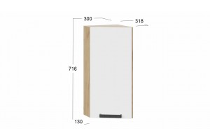 Кухонный гарнитур Детройт №5 Дуб Крафт золотой, Белый глянец