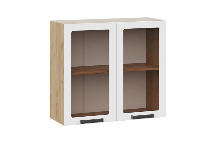 Кухонный гарнитур «Детройт» №5 Дуб Крафт золотой, Белый глянец