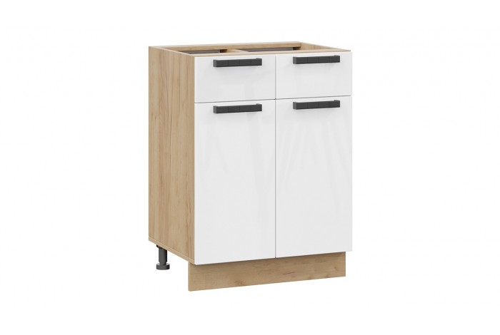 Кухонный гарнитур «Детройт» №5 Дуб Крафт золотой, Белый глянец