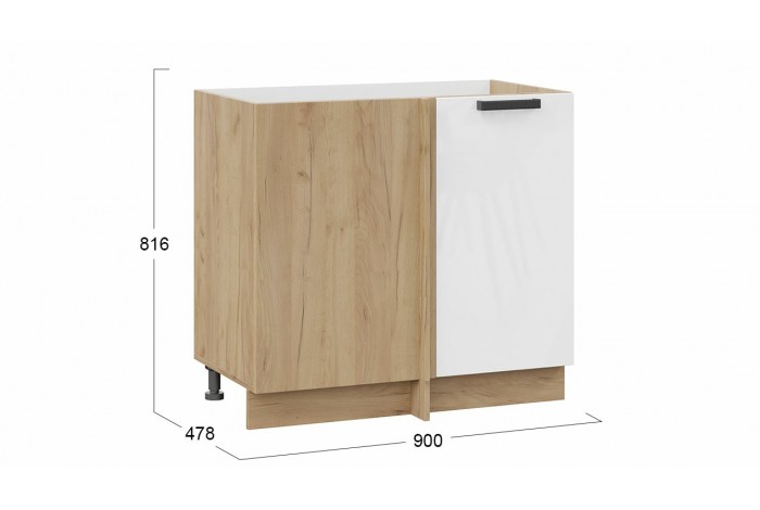 Кухонный гарнитур «Детройт» №5 Дуб Крафт золотой, Белый глянец