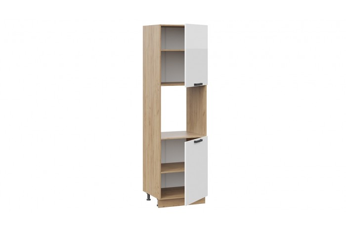 Кухонный гарнитур «Детройт» №5 Дуб Крафт золотой, Белый глянец