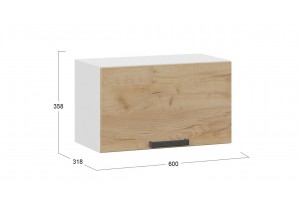 Кухонный гарнитур Детройт №6 Белый, Дуб Крафт золотой, Угольный Камень