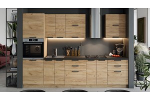 Кухонный гарнитур Детройт №1 300 см Дуб Крафт золотой