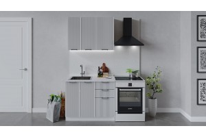 Кухонный гарнитур Кимберли длиной 100 см Белый, Сноу