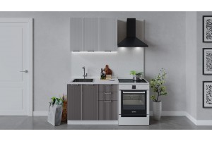 Кухонный гарнитур Кимберли длиной 100 см Белый, Сноу, Муссон