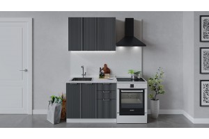 Кухонный гарнитур Кимберли длиной 100 см Белый, Титан