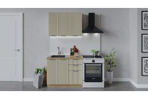 Кухонный гарнитур Кимберли длиной 100 см Дуб Крафт золотой, Крем