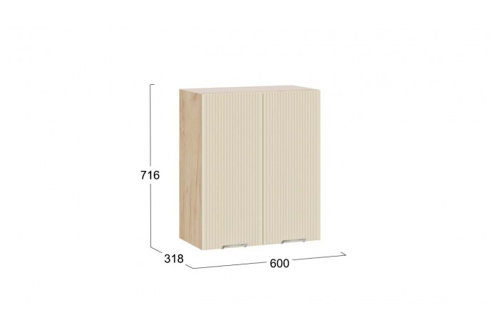 Кухонный гарнитур «Кимберли» длиной 220 (160) см Дуб Крафт золотой, Крем