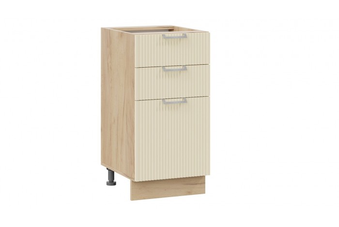 Кухонный гарнитур «Кимберли» длиной 200 см Дуб Крафт золотой, Крем