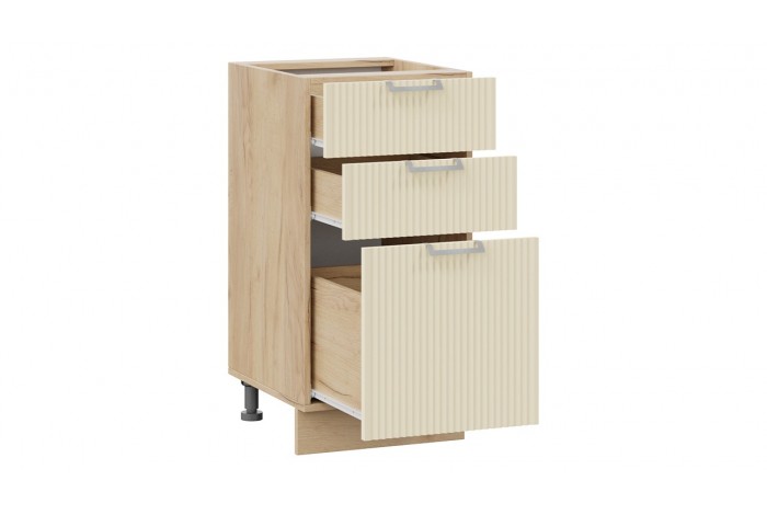 Кухонный гарнитур «Кимберли» длиной 200 см Дуб Крафт золотой, Крем