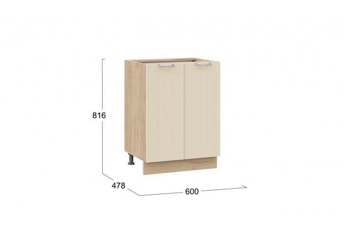 Кухонный гарнитур «Кимберли» длиной 220 (160) см Дуб Крафт золотой, Крем