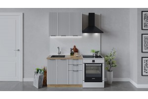 Кухонный гарнитур Кимберли длиной 100 см Дуб Крафт золотой, Сноу