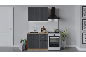 Кухонный гарнитур Кимберли длиной 100 см Дуб Крафт золотой, Титан