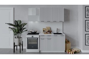 Кухонный гарнитур Кимберли длиной 120 см Белый, Сноу