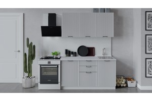 Кухонный гарнитур Кимберли длиной 150 см Белый, Сноу