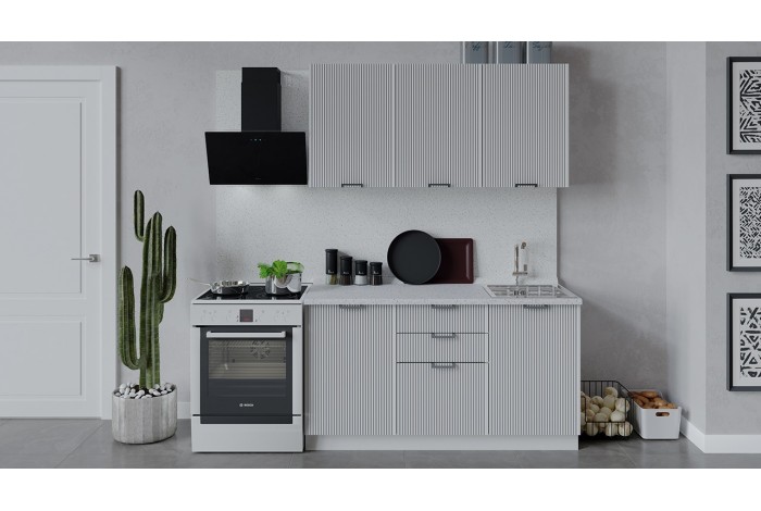 Кухонный гарнитур «Кимберли» длиной 150 см Белый, Сноу