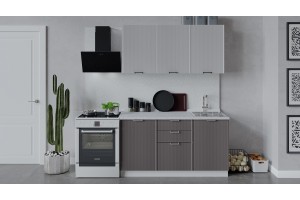 Кухонный гарнитур Кимберли длиной 150 см Белый, Сноу, Муссон