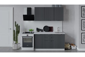 Кухонный гарнитур Кимберли длиной 150 см Белый, Титан