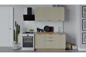 Кухонный гарнитур Кимберли длиной 150 см Дуб Крафт золотой, Крем