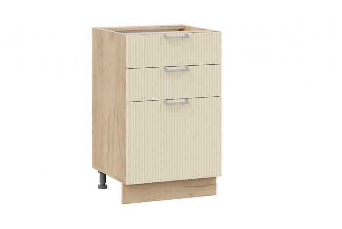 Кухонный гарнитур «Кимберли» длиной 150 см Дуб Крафт золотой, Крем