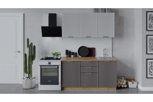 Кухонный гарнитур Кимберли длиной 150 см Дуб Крафт золотой, Сноу, Муссон