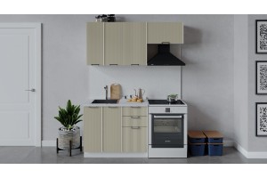 Кухонный гарнитур Кимберли длиной 160 (100) см Белый, Крем