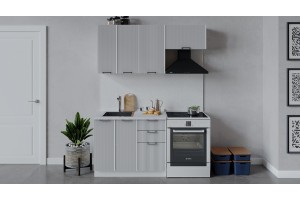 Кухонный гарнитур Кимберли длиной 160 (100) см Белый, Сноу