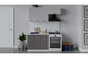 Кухонный гарнитур Кимберли длиной 160 (100) см Белый, Сноу, Муссон