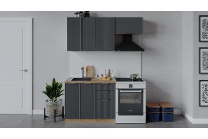 Кухонный гарнитур Кимберли длиной 160 (100) см Дуб Крафт золотой, Титан