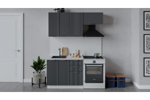 Кухонный гарнитур Кимберли длиной 160 (100) см Белый, Титан