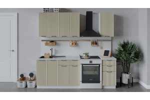 Кухонный гарнитур Кимберли длиной 160 см Белый, Крем