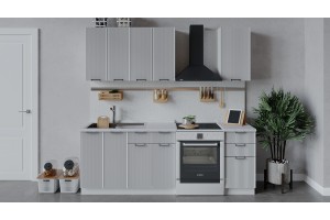 Кухонный гарнитур Кимберли длиной 160 см Белый, Сноу