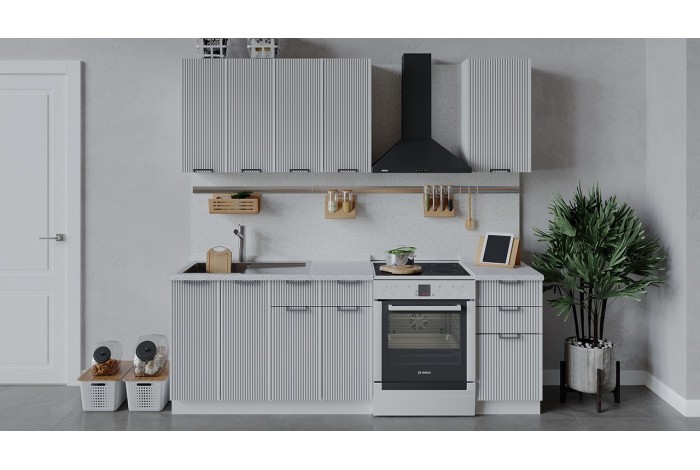 Кухонный гарнитур «Кимберли» длиной 160 см Белый, Сноу