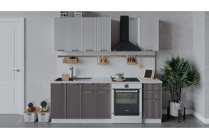 Кухонный гарнитур Кимберли длиной 160 см Белый, Сноу, Муссон