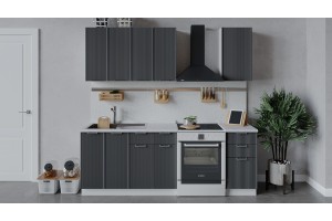 Кухонный гарнитур Кимберли длиной 160 см Белый, Титан