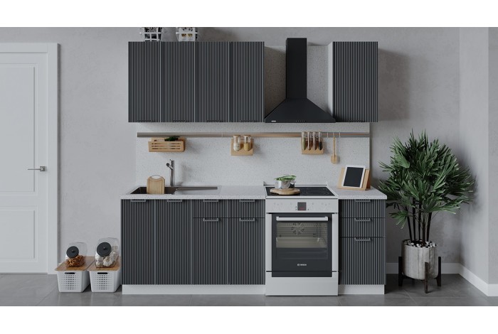 Кухонный гарнитур «Кимберли» длиной 160 см Белый, Титан