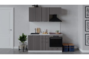 Кухонный гарнитур Кимберли длиной 160 см со шкафом НБ Белый, Муссон