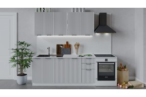 Кухонный гарнитур Кимберли длиной 180 см Белый, Сноу