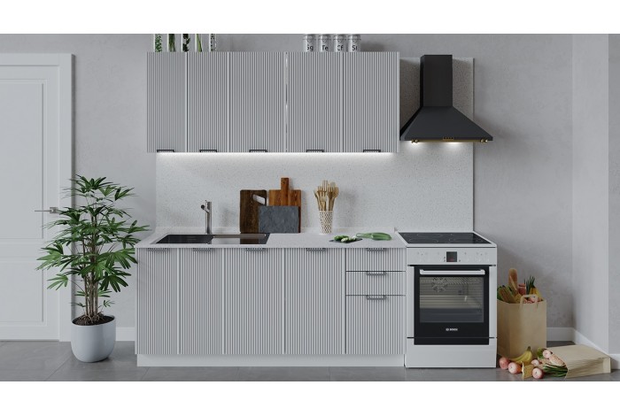 Кухонный гарнитур «Кимберли» длиной 180 см Белый, Сноу