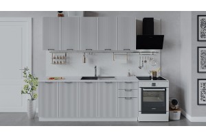 Кухонный гарнитур Кимберли длиной 200 см Белый, Сноу