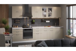 Кухонный гарнитур Кимберли №1 320 см Белый, Крем