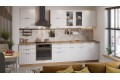 Кухонный гарнитур «Кимберли» №1 320 см Дуб Крафт золотой, Сноу