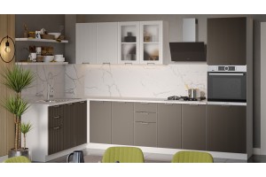 Кухонный гарнитур Кимберли №4 Белый, Сноу, Муссон