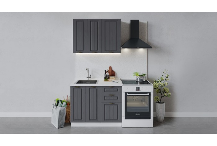 Кухонный гарнитур «Лина» длиной 100 см Белый, Графит