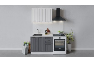Кухонный гарнитур Лина длиной 100 см Белый, Графит