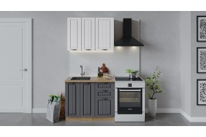 Кухонный гарнитур Лина длиной 100 см Дуб Крафт золотой, Белый, Графит